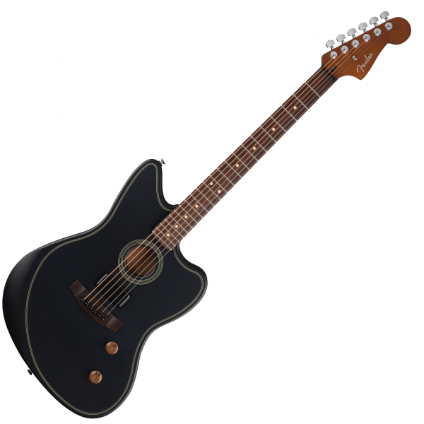 Fender Acoustasonic Standard Jazzmaster Acoustic-electric Guitar - Black - Image 2