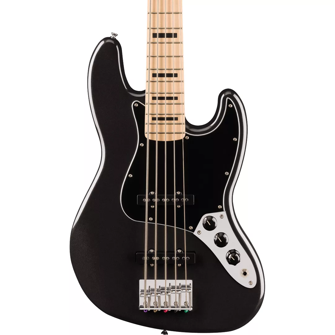Squier Affinity Series® Active Jazz Bass® V Bass Guitar - Black Metallic