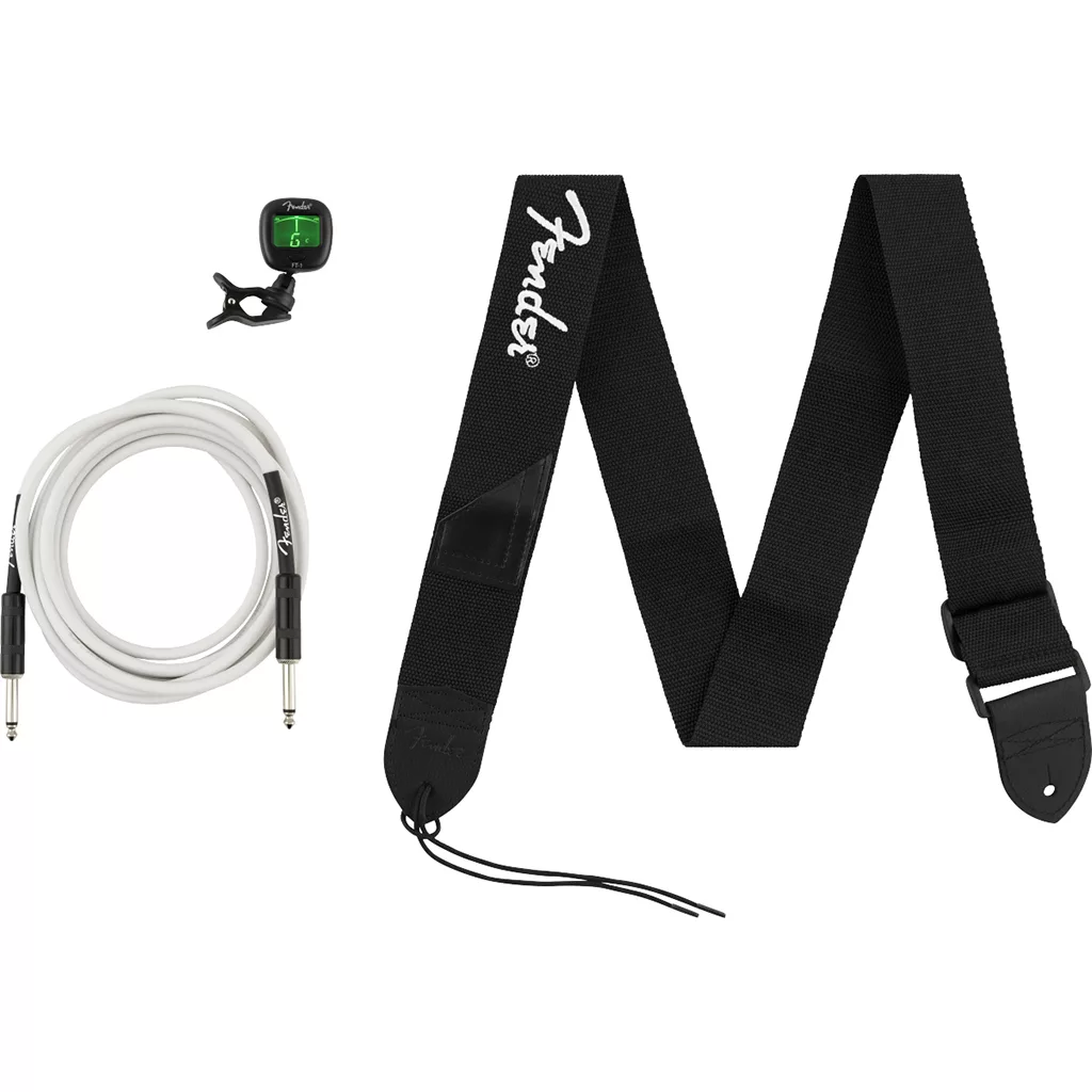 Fender Accessory Essentials Pack - Cable, Clip-On Tuner, Strap